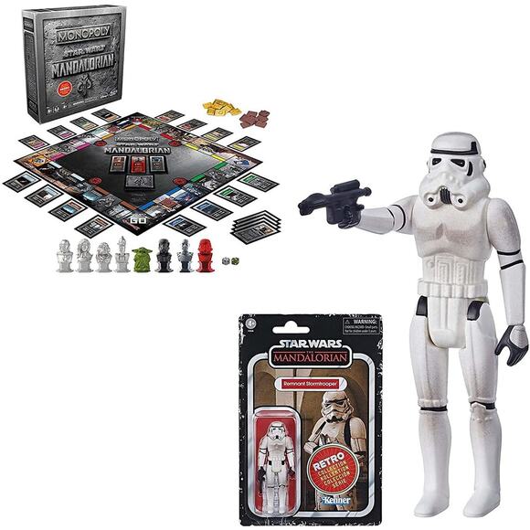 Star Wars Monopoly Board Game - The Mandalorian Theme with Retro Figure - Picture 4 of 11